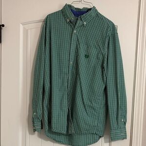 Chaps Men's Green Checkered Button Down Shirt